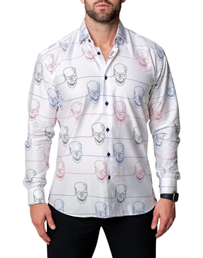 Maceoo Shirt Fibonacci Skullwire White