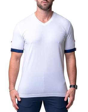 V-Neck Vivaldisolidgame White