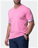 V-Neck Vivaldisolidtrip Pink