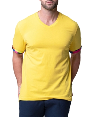 V-Neck Vivaldisolidsplash Yellow