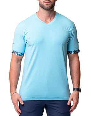 V-Neck Vivaldisolidcamolight Blue