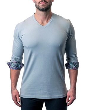 Maceoo V Neck Edison Soft Grey