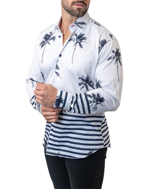 Maceoo Shirt Fibonacci NuitPalm White