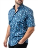 Maceoo Short Sleeve Shirt Galileo Floral 59 Blue