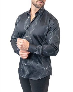 Maceoo Shirt Fibonacci Frequency 49 Black