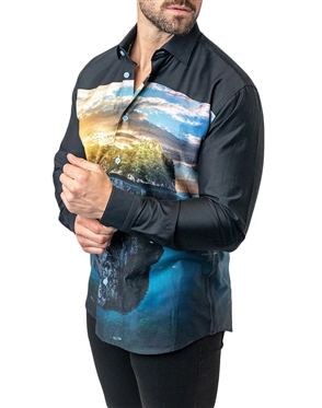 Maceoo Shirt Fibonacci SkullIsland Black