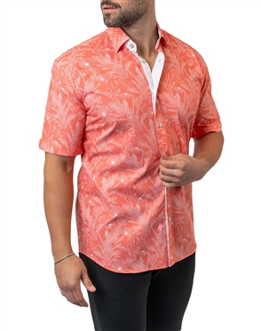 Maceoo Shirt Galileo Leaf 45 Orange