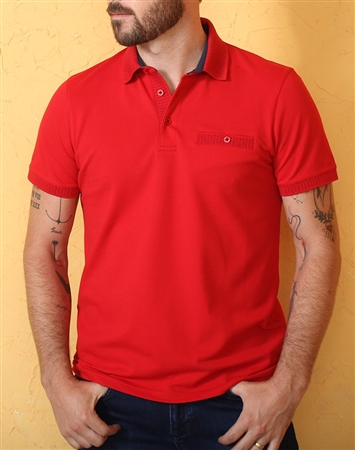 Luxury Red Short Sleeve Polo