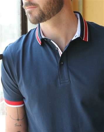 Trendy Slim Fit Navy Polo