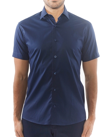 Sporty Navy Dress Shirt