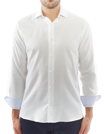 White Jacquard Sport Shirt