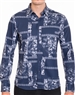 Designer Dress Shirt - Navy White Luxury Shirt