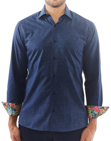 Slim Fit Navy Dress Shirt