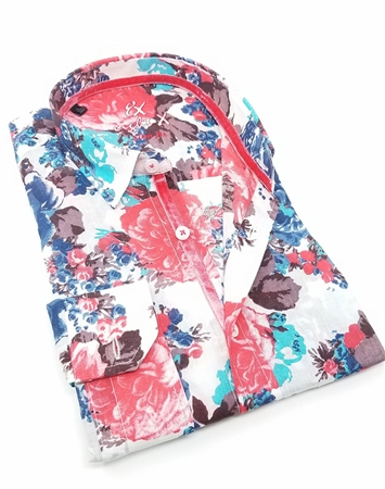 White Pink Floral Shirt