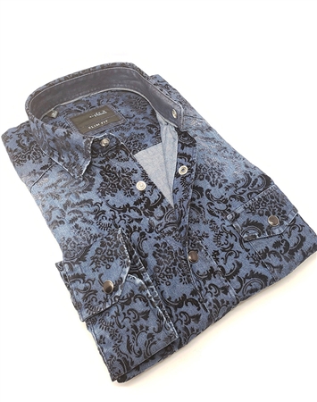 Modern Navy Denim Dress Shirt