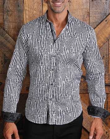 Luxury Black White Stripe Shirt