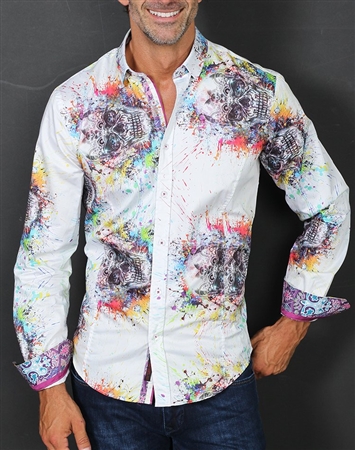 Modern Skull Print dress Shirt