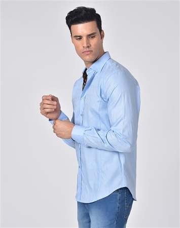Luxury Sport Shirt - Light Blue Designer Dress Shirt