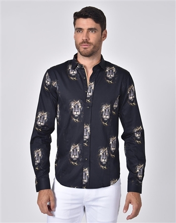 Austere Luxury Electric Lion Print Shirt