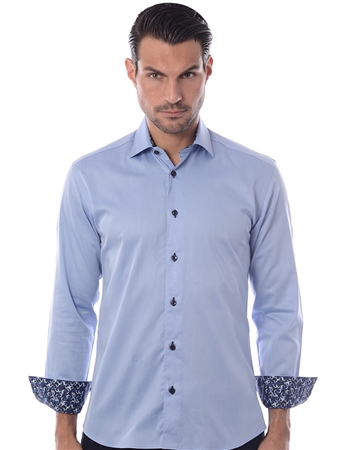 Sporty Light Blue Dress Shirt