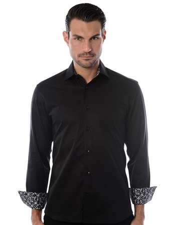 Sporty Black Dress Shirt