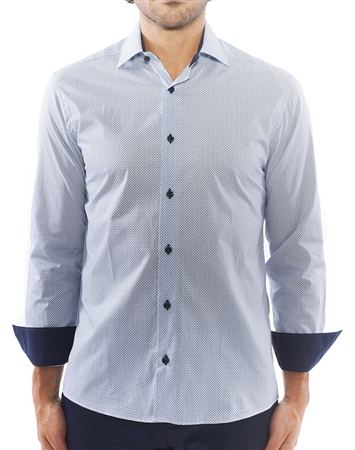 Light Blue Block Repeat Patterned Shirt