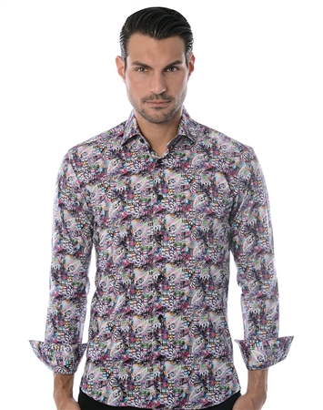 White Pink Paisley Fashion Shirt