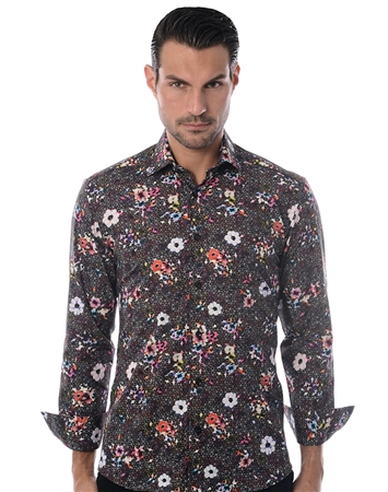 Black Floral Sport Shirt