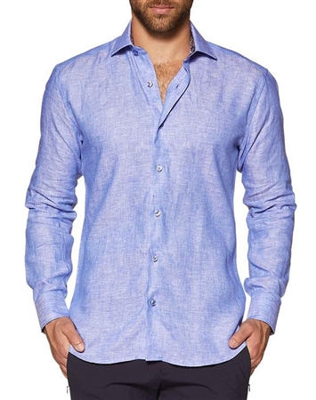 Dress Shirt: blue Long Sleeve Dress Shirt