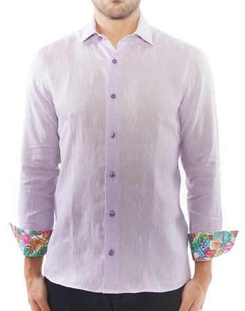 Luxury Purple Linen Dress Shirt
