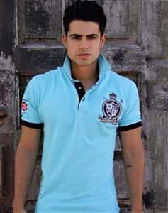 aqua polo shirt