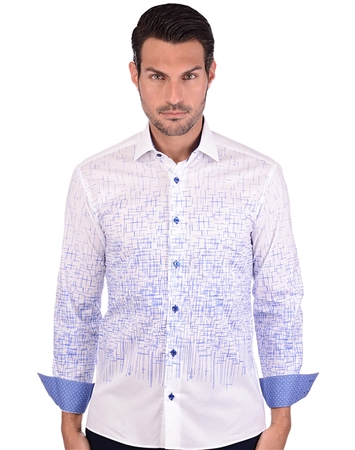 White And Blue Luxury Sport Shirt