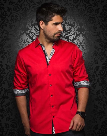 Sporty Red Dress Shirt