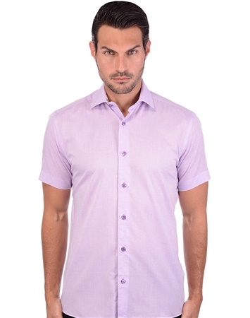 Sporty Purple Linen Shirt