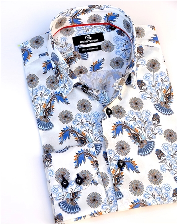 White Paisley Floral Print Shirt