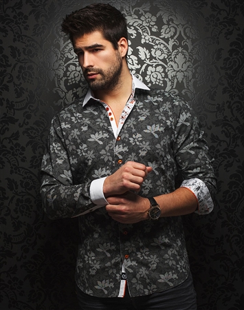 Designer Shirt: Men Black Dress Shirt