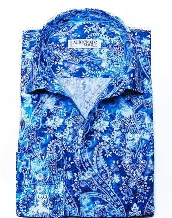 Blue and Aqua Paisley Dress shirt