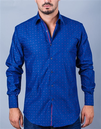 Blue Dot  Casual Dress Shirt