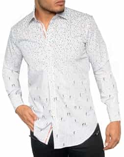 White Stripe Button Down - Designer Dress Shirt