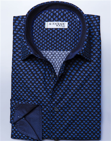 Black Navy Dot Dress Shirt