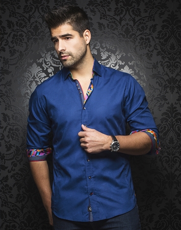 Designer Dress Shirt:  Berlioz New Blue