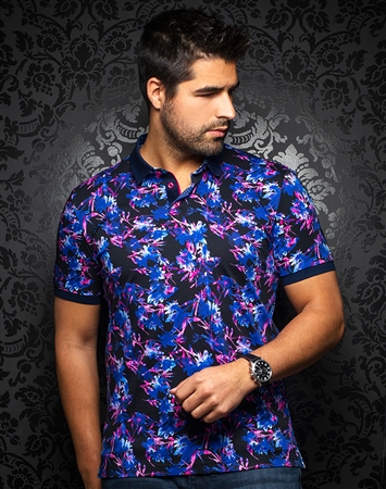 Au Noir Polo | Bermuda Black Fuchsia