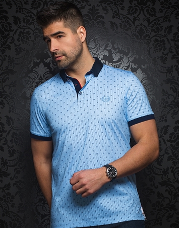 Au Noir Polo | Black Jack Light Blue