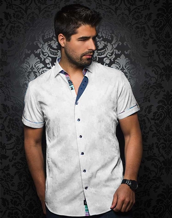 Fashionable White Short Sleeve Woven