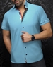 Au Noir Short Sleeve Shirt Botera Turquoise