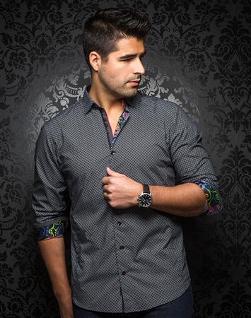 Designer Men's Dress Shirt - Braxton Black