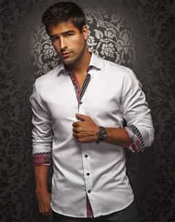 Men Sport Shirt: Luxury White Dress Shirt