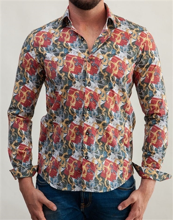 Baroque Leopard Print Dress Shirt
