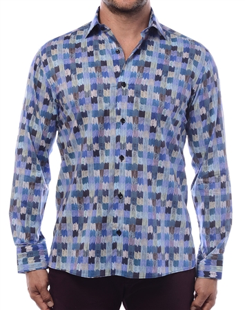 Flawless Dress Shirt - Modern Water Color Fade-In Plaid Shirt