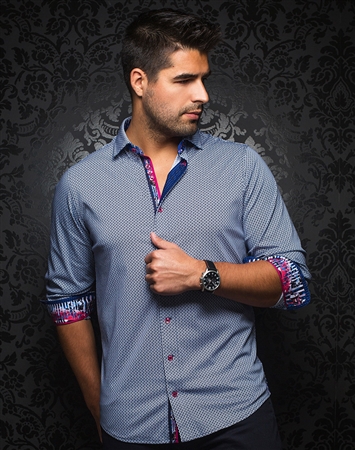 White and Blue Luxury Fashion Shirt